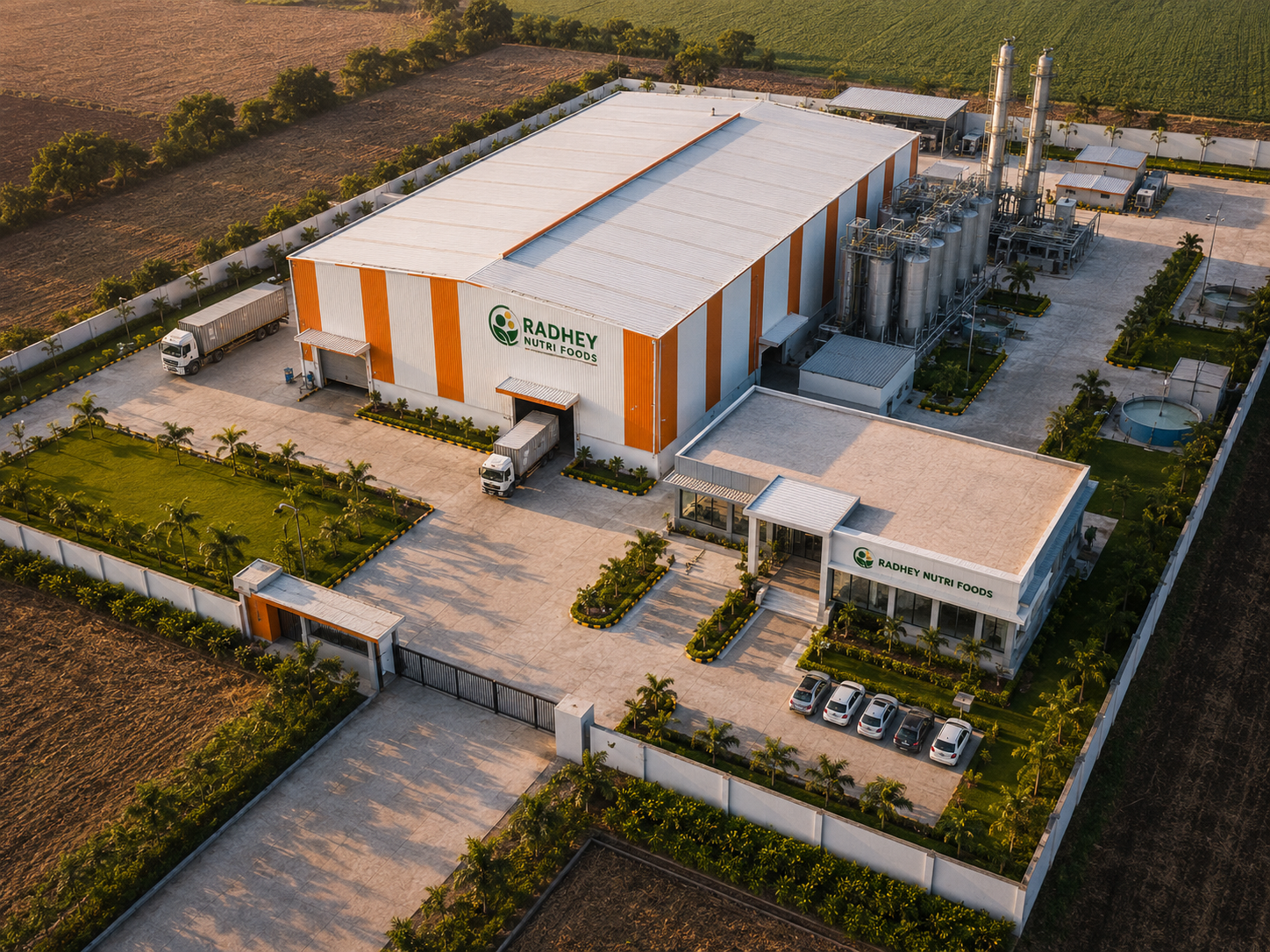 Radhey Nutri Foods manufacturing facility aerial view